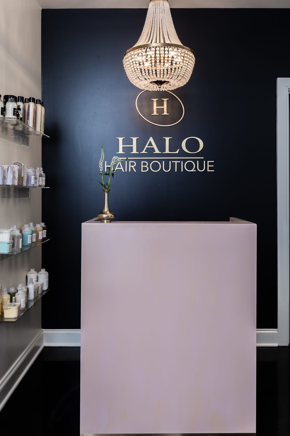 Halo Hair Boutique, interior design by Lauren Burns Interiors